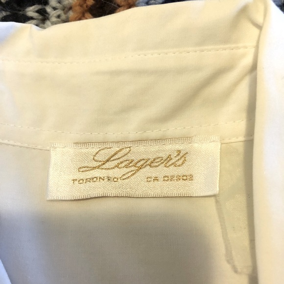 WHITE BLOUSE w/ Embroidered Collar and Front. Boho. Size XL - Picture 5 of 7